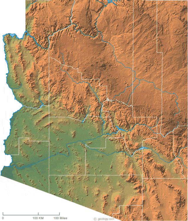 Two Mile Long Crack Opens In Arizona Desert Nexus Newsfeed   Arizona Physical Map 