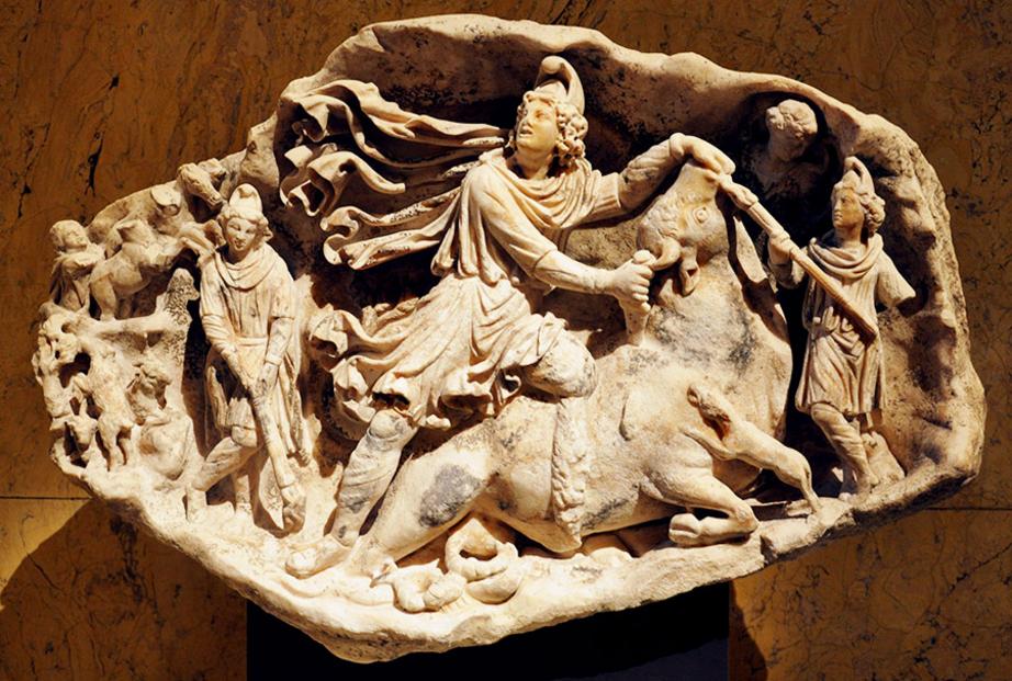 Mithras Relief (Tauroctony), from Aquileia, 2nd half of 2nd century AD.