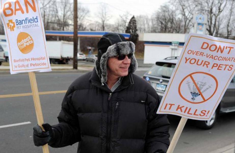 After Dr. Robb got banned from the Banfield Pet Hospital, he organized protests against them