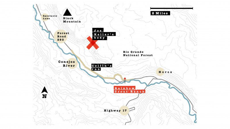 Map of Rio Grande National Forest and Rainbow Trout Ranch areas of Colorado.   Illustration: Petra Zeiler