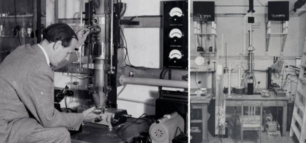 Фон арденне. Сканирующий электронный микроскоп 1930. Эрнст руска электронный микроскоп. Первый электронный микроскоп 1932.