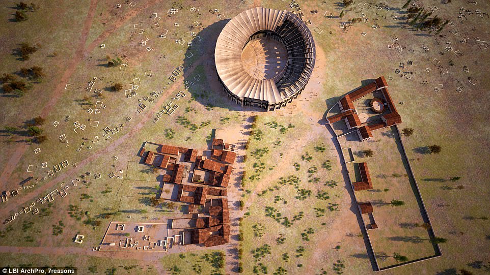 After the discovery of the gladiator school, measurements were taken around the excavated amphitheatre, and the results revealed an entire city area, complete with the necessary infrastructure for the gladiatorial games  Read more: http://www.dailymail.co