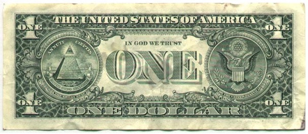 Back of US dollar