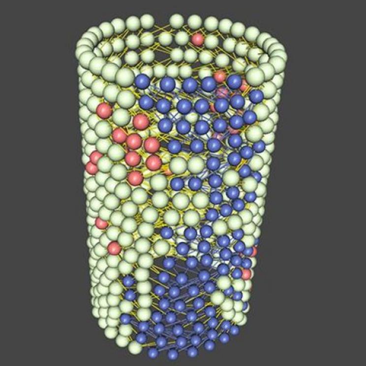 The essential nano-mechanic features of proteins can be conveniently studied by a simplified geometry. Taking, for example, a cylinder, and asking for «evolution» to find a fluid channel (shown in blue) a multitude of realistic properties of real proteins