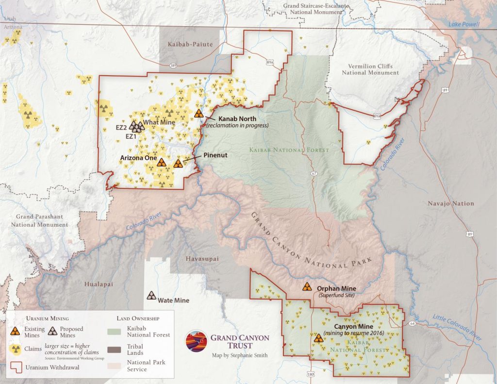 Uranium Claims Around Grand Canyon