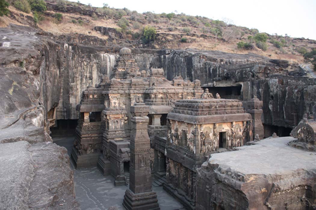 A view of the Kailasa Temple.