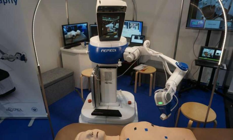 A new robot under development can send information on the stiffness, look and feel of a patient to a doctor located kilometres away.