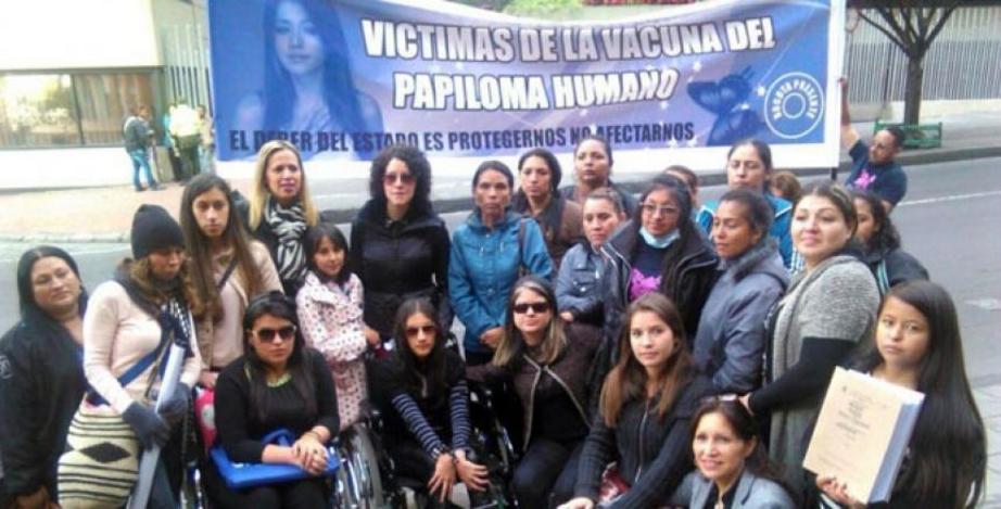 Parents of girls affected by the HPV vaccine in Colombia.