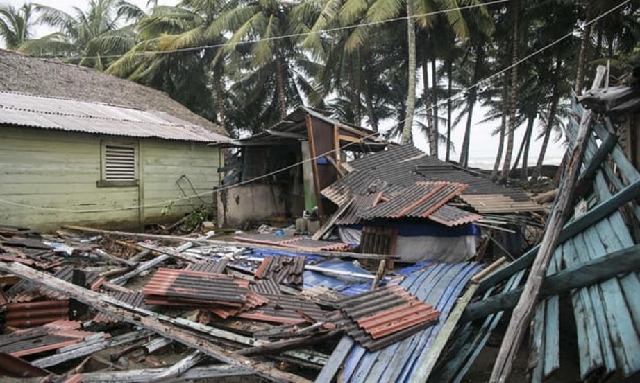 A home flattened by Hurricane Irma in Nagua, Dominican Republic. 