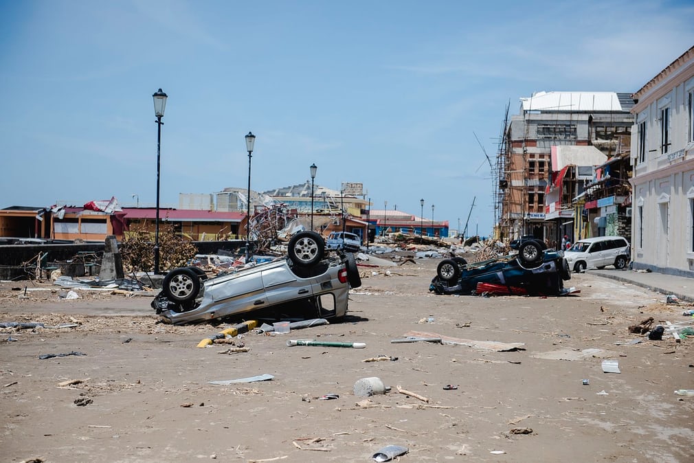 A street in the once-bustling capital lies empty and devastated four days after Maria made landfall  Photograph: Douglas Curran/AFP/Getty Images Facebook Twitter Pinterest