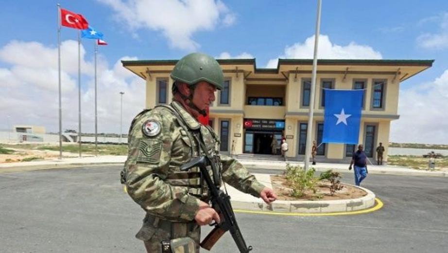A soldier patrolling Turkey's largest overseas military base in Somalia near Mogadishu. | Photo: Reuters