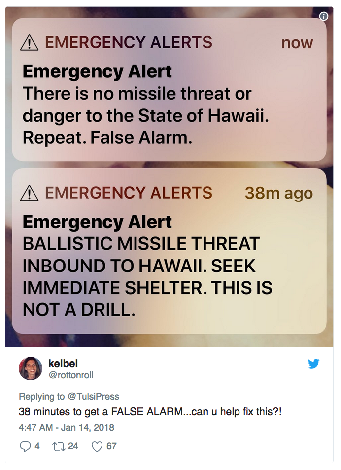 ‘this Is Not A Drill Hawaii Gets Ballistic Missile Alert ‘by Mistake Nexus Newsfeed