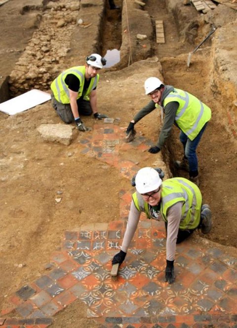 Tile floor was found at the site