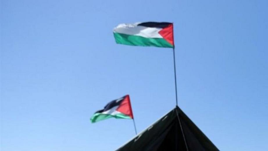Top of a protest tent near the border with Israel, in the southern Gaza Strip. | Photo: Reuters