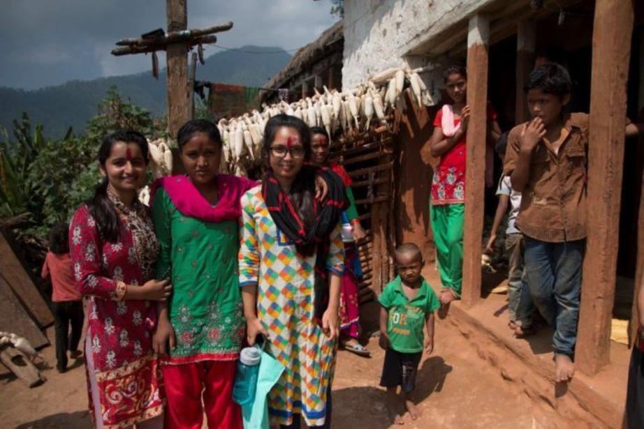 Nepalese school girls receive reproductive education from Be Artsy nurses in Achham.