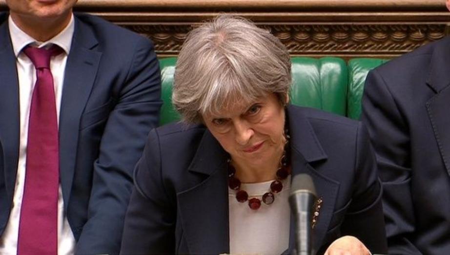 Britain's Prime Minister Theresa May after speaking at the British parliament Wednesday and announcing the action against Russia. | Photo: Reuters