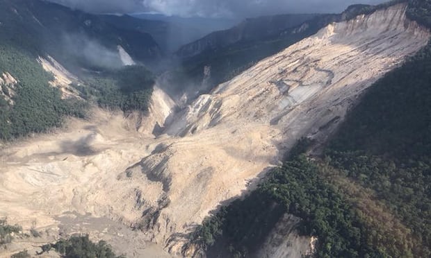 Areas affected by landslides are seen after a powerful 7.5 magnitude earthquake, in Hela, Papua New Guinea, in February.